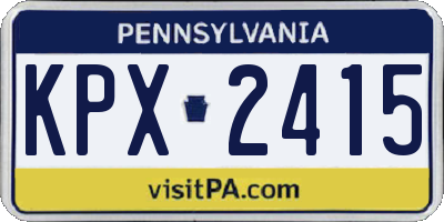 PA license plate KPX2415