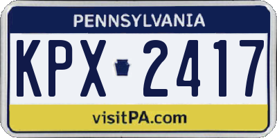 PA license plate KPX2417