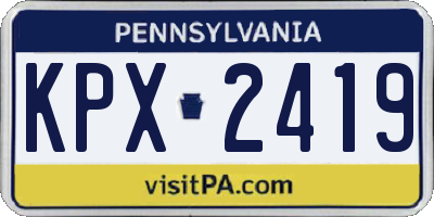 PA license plate KPX2419