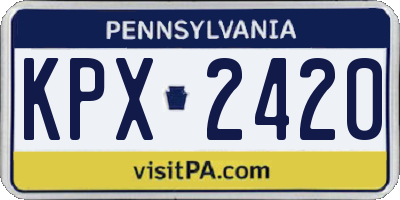 PA license plate KPX2420