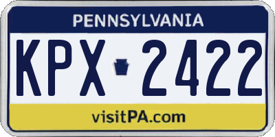 PA license plate KPX2422