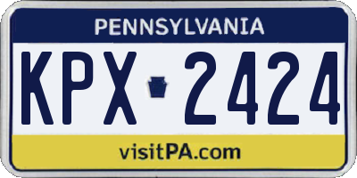 PA license plate KPX2424