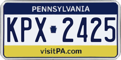 PA license plate KPX2425