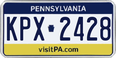 PA license plate KPX2428