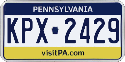 PA license plate KPX2429