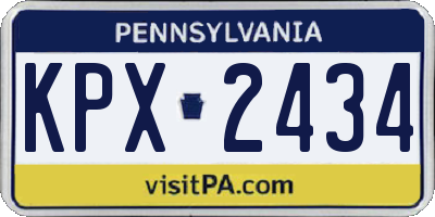 PA license plate KPX2434