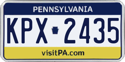 PA license plate KPX2435