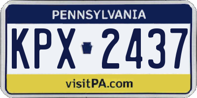 PA license plate KPX2437