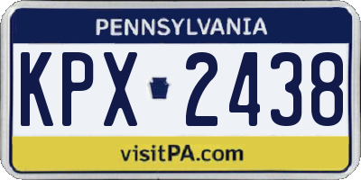 PA license plate KPX2438