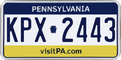 PA license plate KPX2443