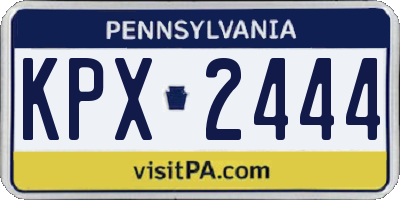 PA license plate KPX2444