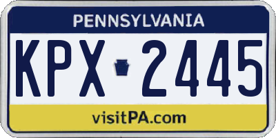 PA license plate KPX2445