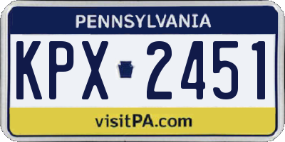 PA license plate KPX2451