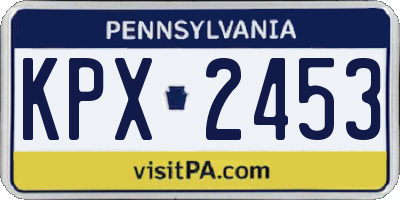 PA license plate KPX2453