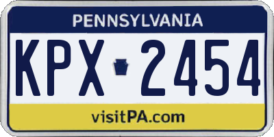 PA license plate KPX2454