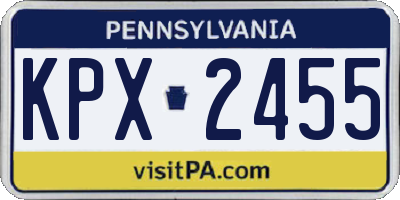 PA license plate KPX2455