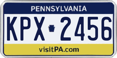 PA license plate KPX2456