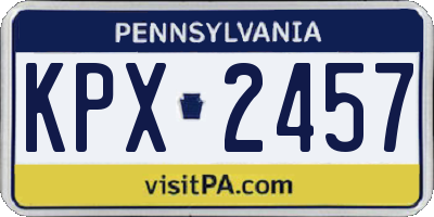 PA license plate KPX2457