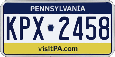 PA license plate KPX2458