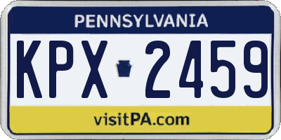 PA license plate KPX2459