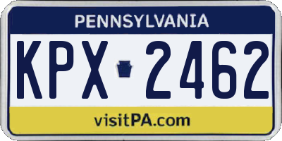 PA license plate KPX2462