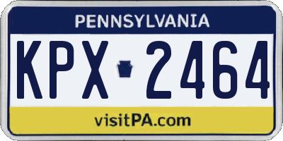 PA license plate KPX2464