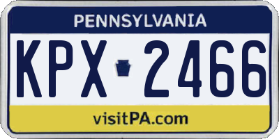 PA license plate KPX2466