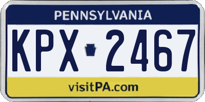 PA license plate KPX2467