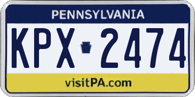 PA license plate KPX2474