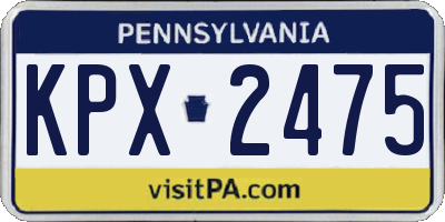 PA license plate KPX2475