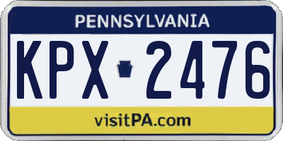PA license plate KPX2476