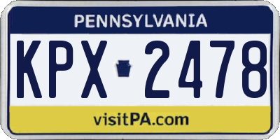 PA license plate KPX2478