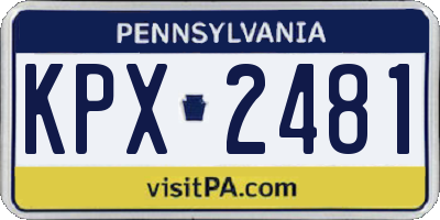 PA license plate KPX2481