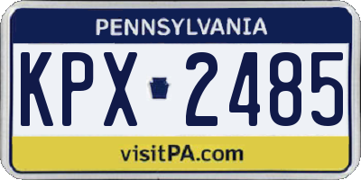 PA license plate KPX2485