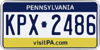 PA license plate KPX2486