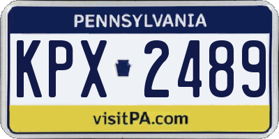 PA license plate KPX2489