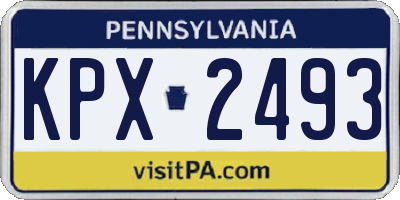 PA license plate KPX2493