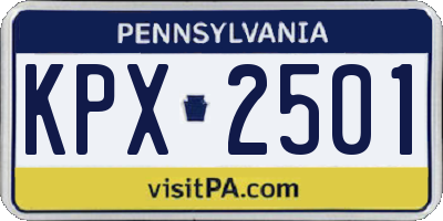 PA license plate KPX2501