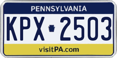 PA license plate KPX2503