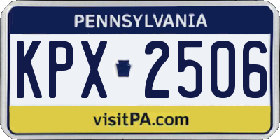 PA license plate KPX2506