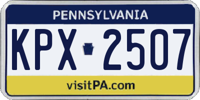 PA license plate KPX2507