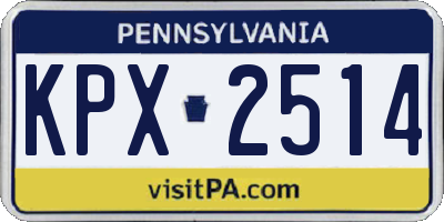 PA license plate KPX2514