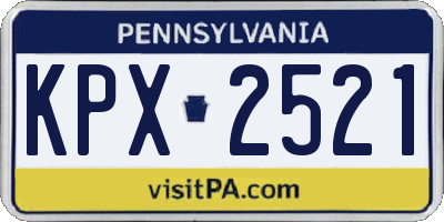 PA license plate KPX2521