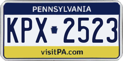 PA license plate KPX2523