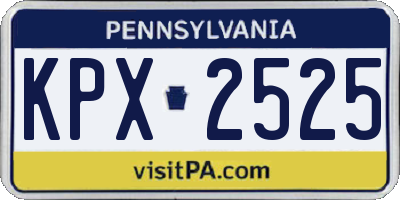 PA license plate KPX2525
