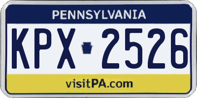 PA license plate KPX2526