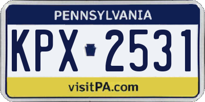 PA license plate KPX2531