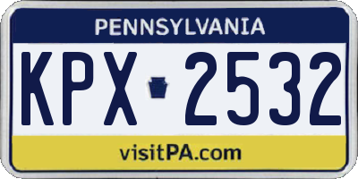 PA license plate KPX2532