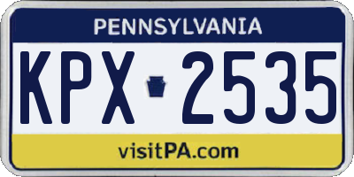 PA license plate KPX2535