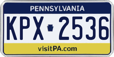 PA license plate KPX2536